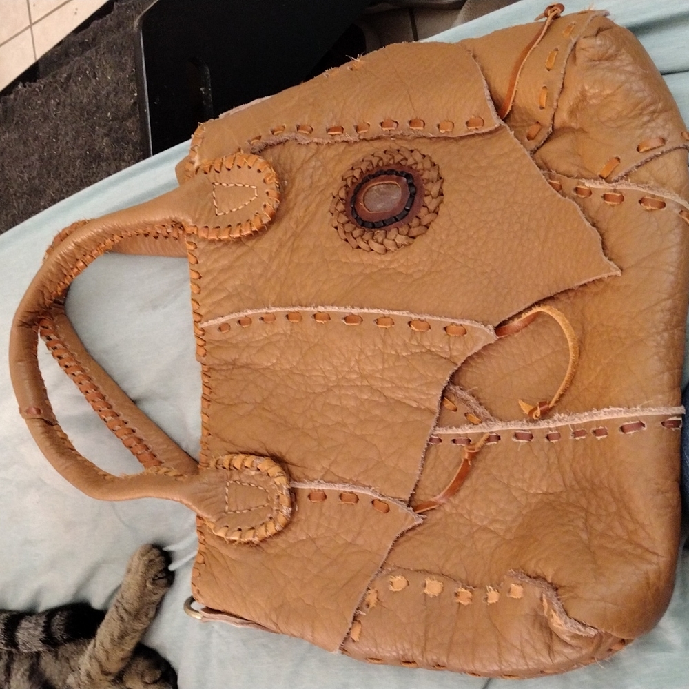 Handmade all leather purse EUC